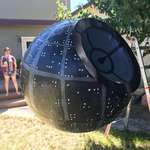 image for My gf made a Death Star piñata for my son's 6th birthday. I actually let him destroy it. In tears I said, "Great shot kid that was one in a million"