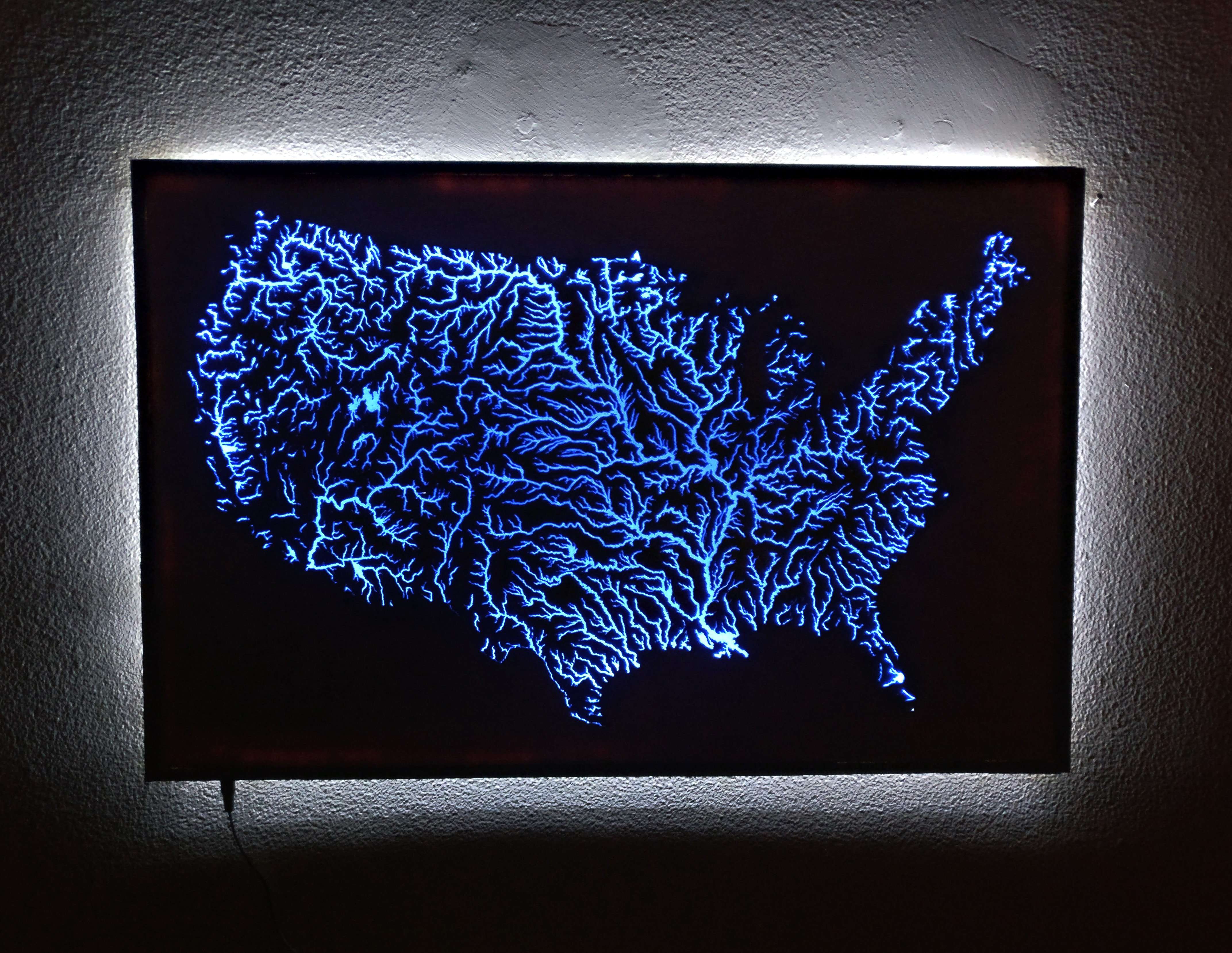 image for Illuminated Waterways of the United States Map
