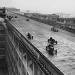 image for Racing cars on the roof of the Fiat factory, Turin 1923.