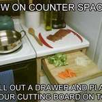 image for Useful trick if you have no room left on the countertop while cooking