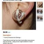 image for "Yummy cinnamon bun earrings"