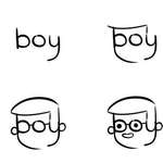 image for How to draw a boy from the word "boy"
