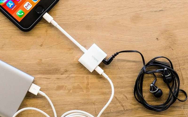 image for Apple now sells an iPhone dongle with a headphone jack and charging port