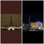image for In 2015 the eiffel tower in Las Vegas went dark to honor Paris after the tragic terrorist attacks. Today, Paris honored Las Vegas