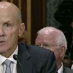image for Monopoly Man in background during Equifax Senate Hearing