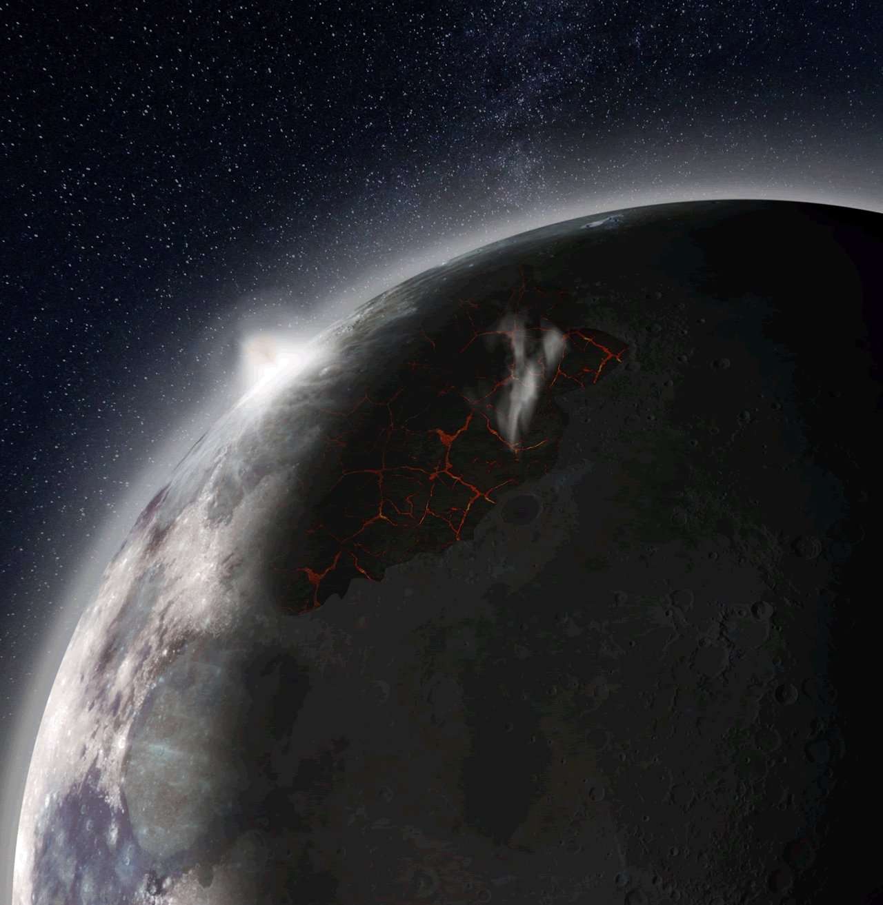image for Ancient Moon Had Atmosphere Made of Volcano Smoke