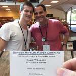 image for I met David Wallace (Andy Buckley) at my dads college reunion in the bookstore! He was super nice and totally fine with taking a photo while in line and after he bought his things, he said “hey Alex, nice meeting you” and slipped me his Dunder Mifflin card. I melted.