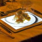 image for Self-aware absurdity? Apple pastry desert served on an image of a plate.... On an iPad.
