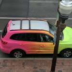 image for This car collored entirely with highlighters. (X-post from /r/mildlyinteresting)