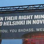 image for A sign outside an airport in Helsinki, Finland