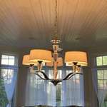 image for $10 chandelier at Goodwill to complete our dining room