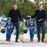 image for Chris Pratt with his son dressed up for Halloween