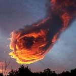 image for This is a pic of a cloud that looks like fireball, which was spotted over Madeira, Morocco in 2016.