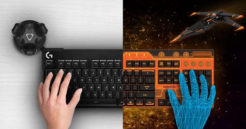 image for Logitech made a VR keyboard kit so you can type in the Vive