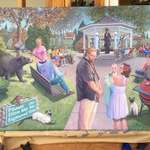 image for Surprised my wife with an original painting by the artist that did the murals for Pawnee City Hall on the show