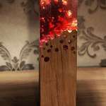 image for Wood lamp made with acrylic glass looks like it's burning