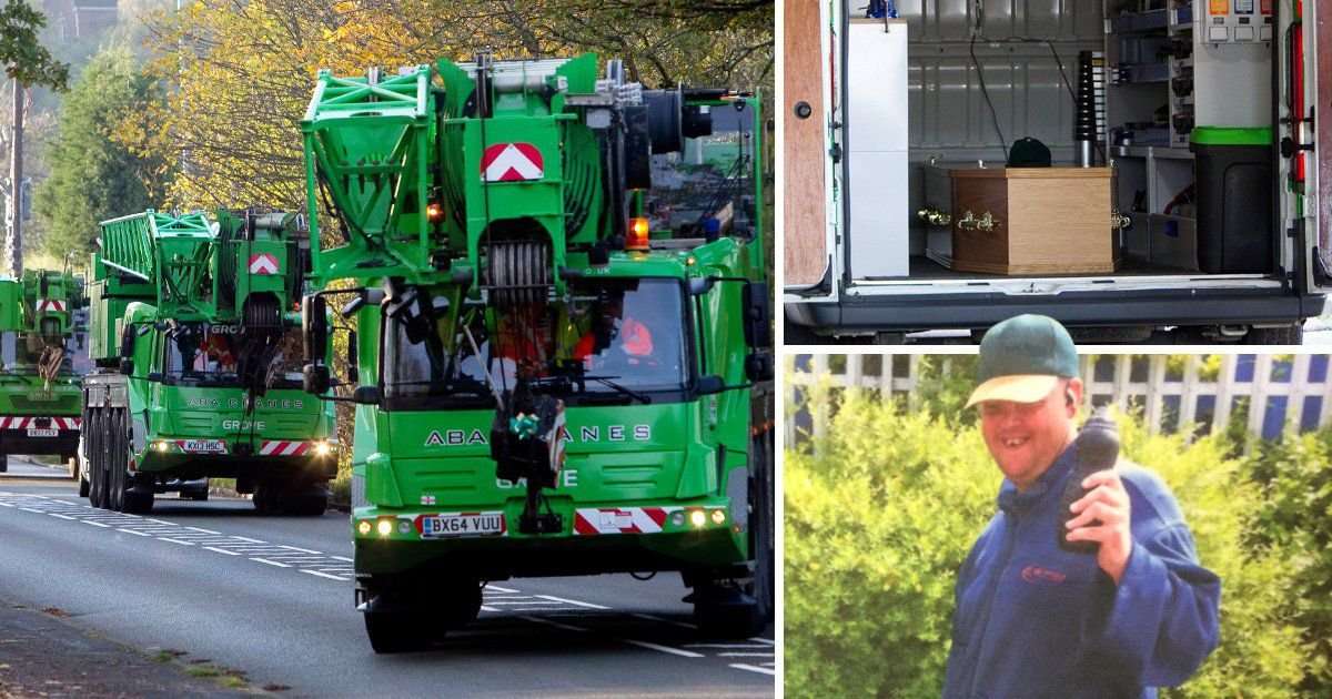 image for Man obsessed with cranes gets guard of honour by crane hire company