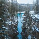 image for The beginning of winter at Athabasca Falls in Jasper National Park, Canada [OC](2496x3120)