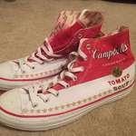 image for These Campbell's tomato soup shoes I received for Christmas years ago.