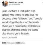 image for Lena Dunham smells like damp clothes and gentrification