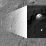 image for Mars Reconnaissance Orbiter catches Curiosity Rover parachute landing... August 2012