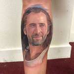 image for Nick Cage leg tattoo