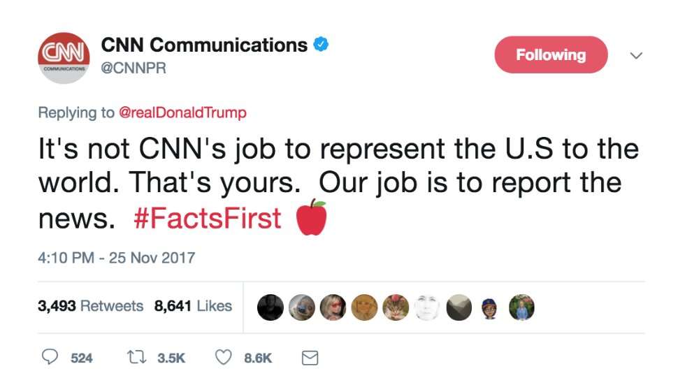image for CNN fires back at Trump: It's your job to represent the US to the world