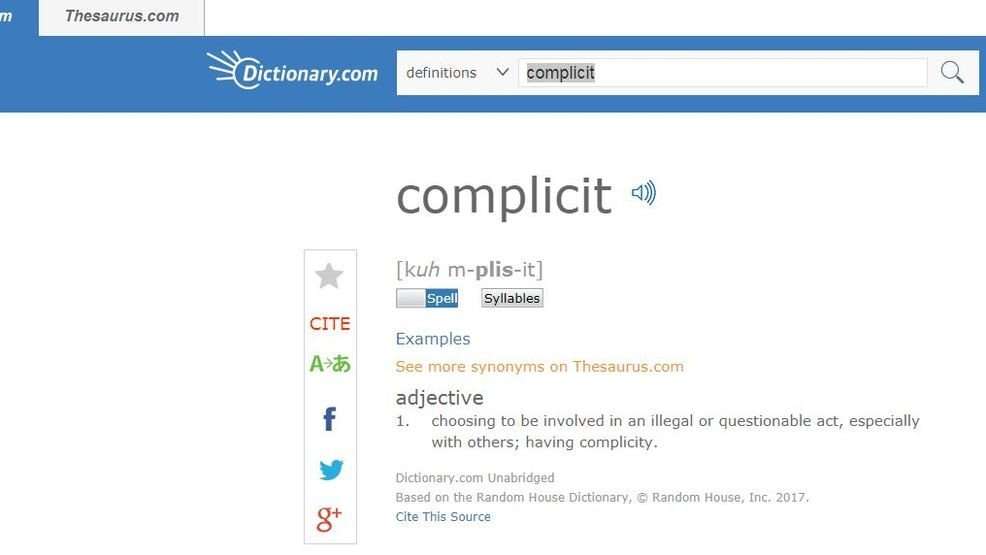 image for Dictionary.com chooses 'complicit' as its word of the year