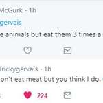 image for Ricky Gervais is donating his wealth to animal charities and owning people at the same time.