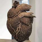 image for HEART, Dimitri Sykalov, 170x 100x 100cm, wood, bark, and soil, 2002.
