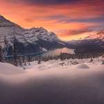 image for Unreal sunset view of Peyto Lake in the Canadian Rockies, by Matt Meisenheimer [2000x1397]