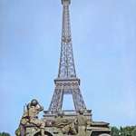 image for American soldiers watch as the Tricolor flies from the Eiffel Tower again, c. 25 August 1944, Paris, France.