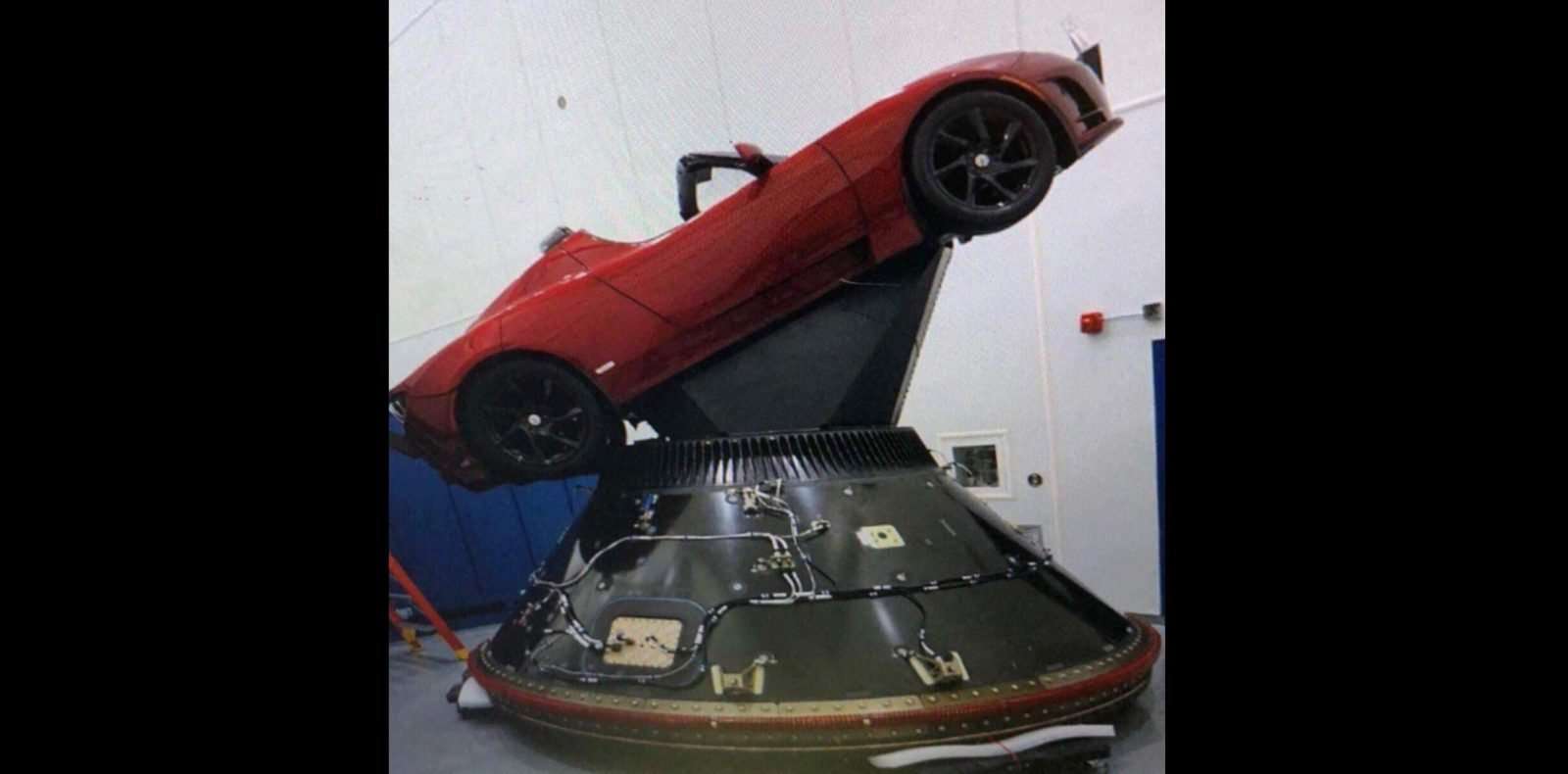 image for First Image of Elon Musk’s Tesla Roadster getting ready to go to Mars on a SpaceX rocket