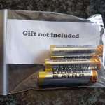 image for We always get each other ironic gifts, my little sister killed it this year: batteries not included