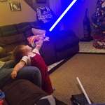 image for PsBattle: Baby Girl with first lightsaber
