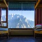 image for I just hiked part of the Tiger Leaping Gorge in Yunnan, China. This is the view from the dorm room at the Halfway House, which is by far the best hostel view I have ever seen.