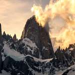 image for Hiking in Patagonia while the sun set over Fitz Roy