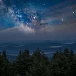 image for Low level fog over the Appalachian Mountains under a starry night in Spruce Knob, WV [OC][2048x1365]