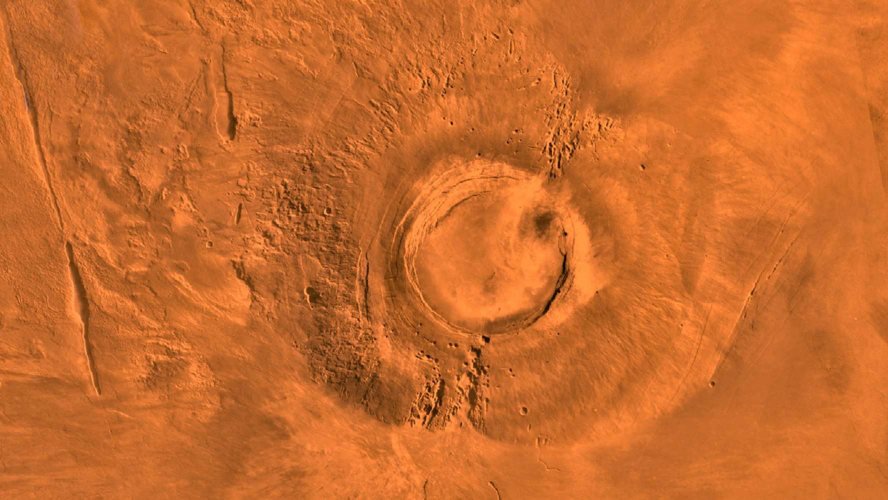 image for Mars Volcano Died at Same Time As Dinosaurs