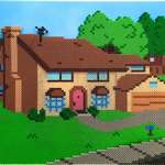 image for I made the Simpson home out of Perler Beads
