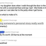 image for Guy claims his daughter holds in her pee for when he comes home