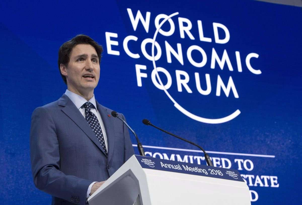 image for Trudeau, in Davos speech, tells global super rich that Canada won’t follow U.S. on tax cuts
