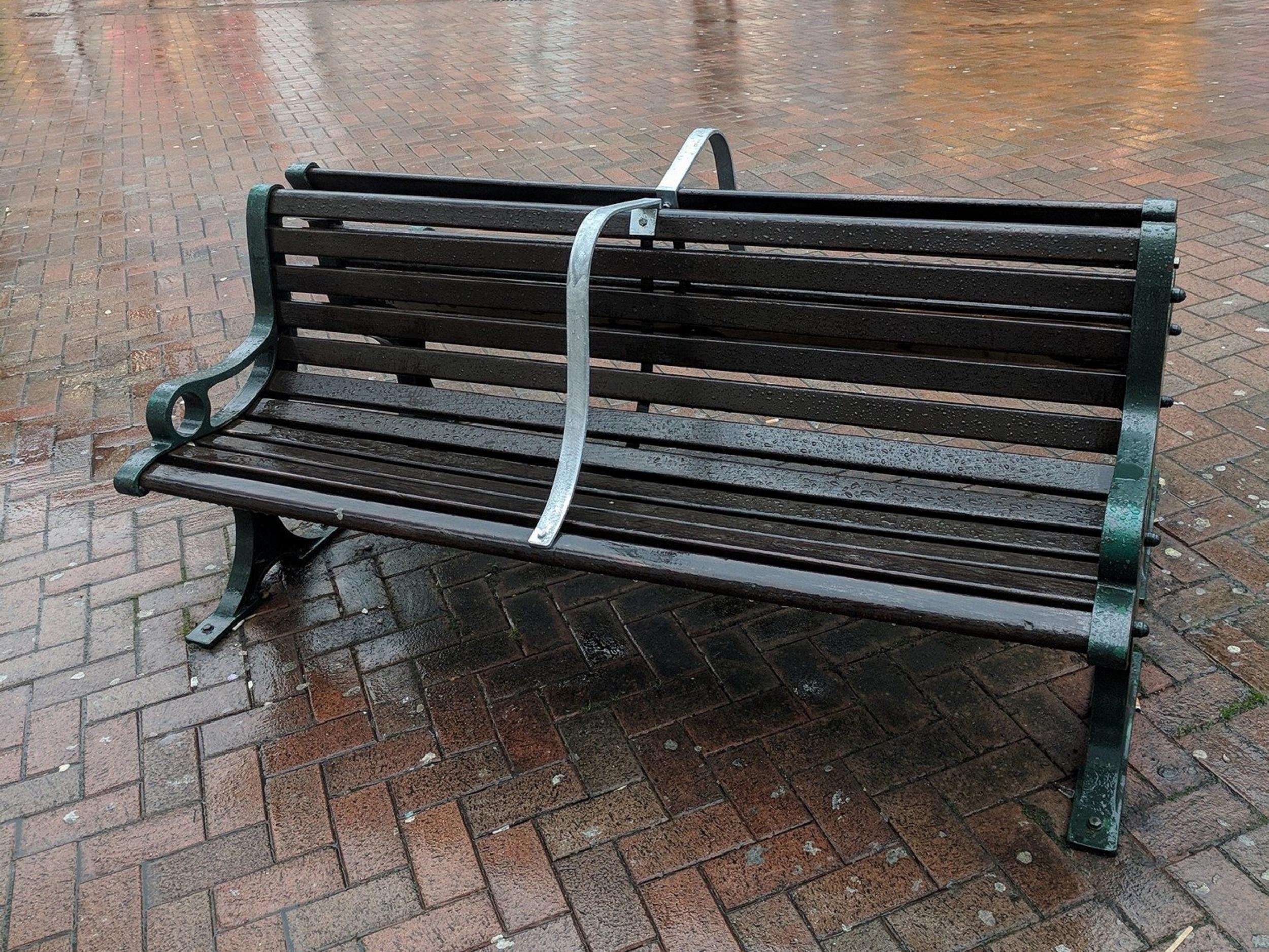 image for Council branded 'inhumane' after installing metal bars on benches to stop homeless people sleeping on them