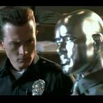 image for In Terminator 2: Judgement Day, the T-1000 gives this silver mannequin a confused look as it's how he looks in his natural form, not yet seen in the movie.