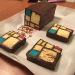 image for [Homemade] Piet Mondrian Pound Cake with Chocolate Ganache