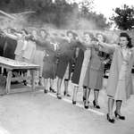 image for Women trainees of the LAPD practice firing their newly issued revolvers, 1948
