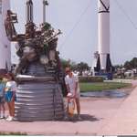 image for 1989, with my 2 year old son at Kennedy Space Center. Yesterday he helped launch SpaceX Falcon Heavy.