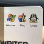 image for Misspelling linux and lets make the mac logo looks like windows...