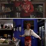image for In Beetlejuice, Delia is wearing Charles’ sweater as pants while she cooks.