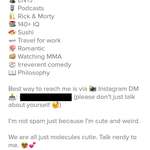 image for Found this profile on Tinder. Hits the trifecta: Rick&amp;Morty, Myers Briggs type, and 140+ IQ